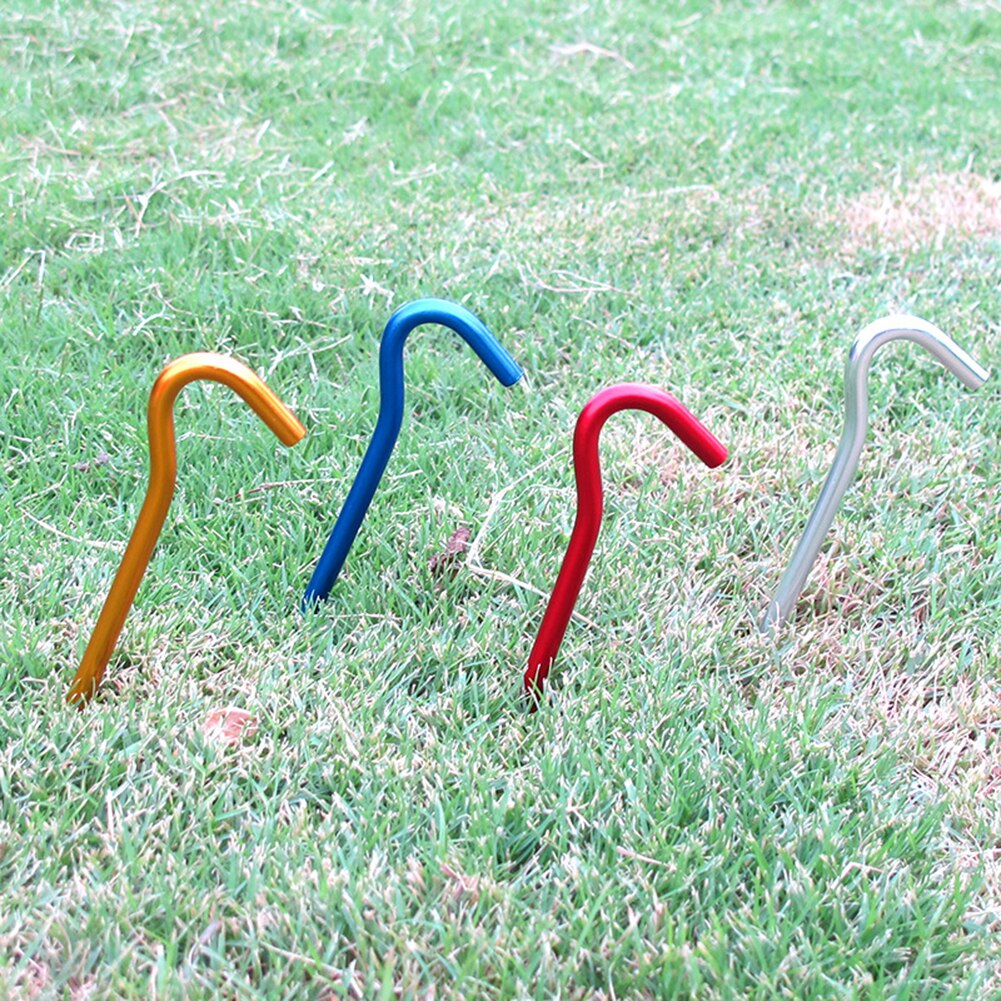 Cheap Goat Tents 10pcs Awning Canopy Tent Nails 18cm Outdoor Aluminium Alloy Nails for Camping Awning Canopy Garden Stakes with Hooks   